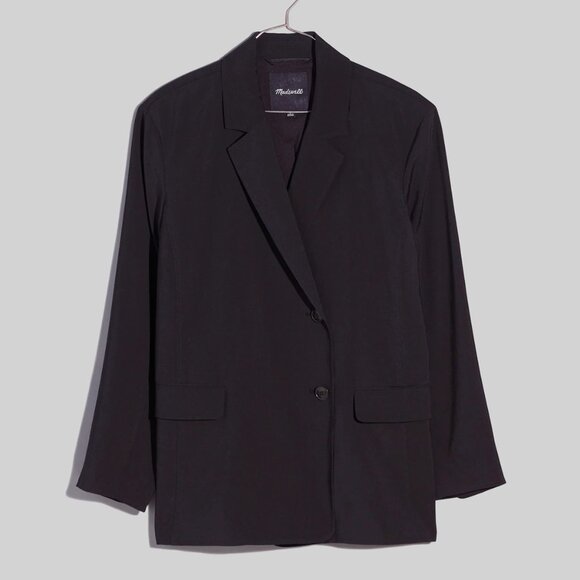 New Madewell The Relaxed Blazer in Softdrape Black Small $185 - Picture 1 of 9